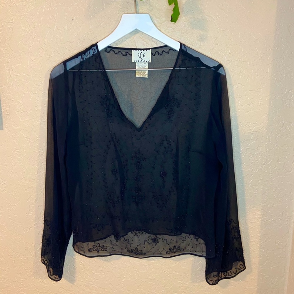 Sheer Beaded Top